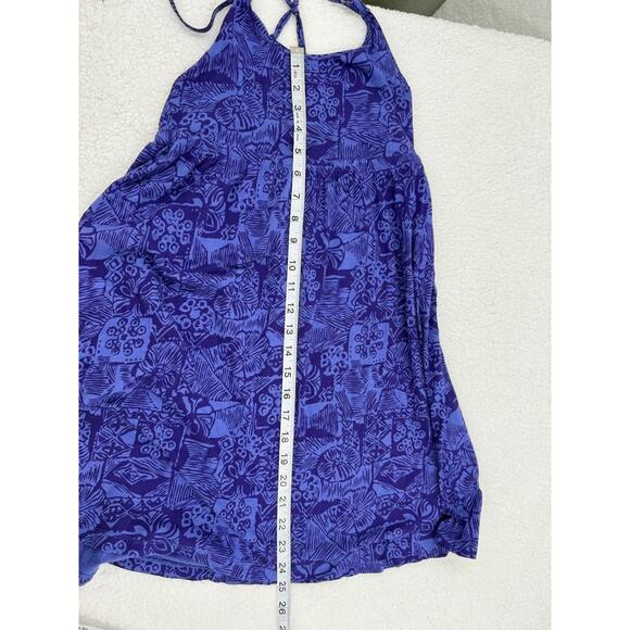 Op Blue Spaghetti Straps CrissCross Back Patterned Sundress Small - Picture 7 of 7